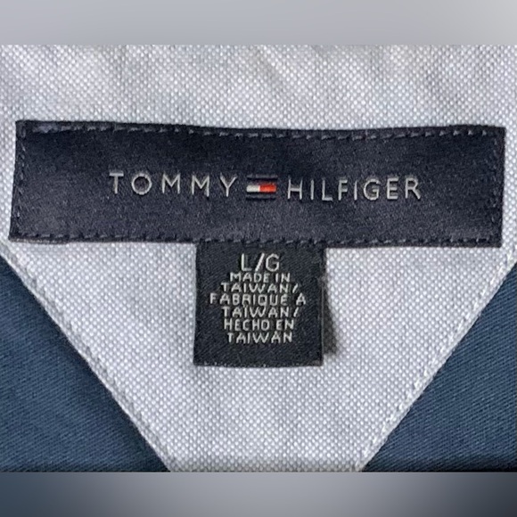 Tommy Hilfiger - Collard Button Down Dress Shirt Navy - Large - Picture 10 of 12
